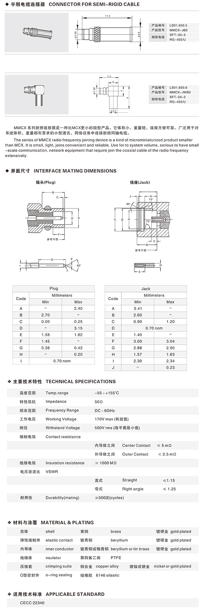 半剛電纜連接器